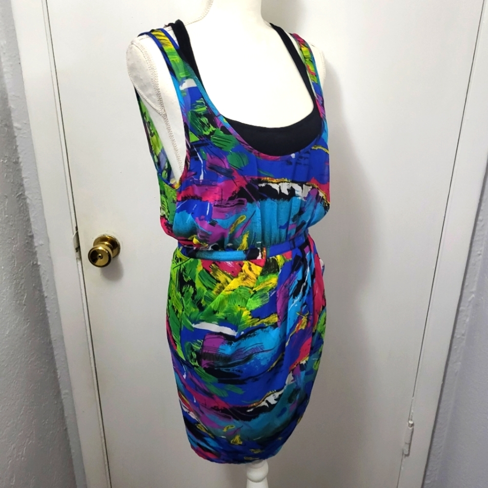 Factory by Erik Hart Rainbow Multi Colored Party Xs Dress